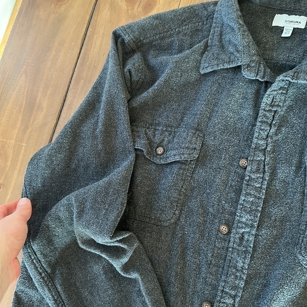 Gray Button Down - Picture 5 of 7